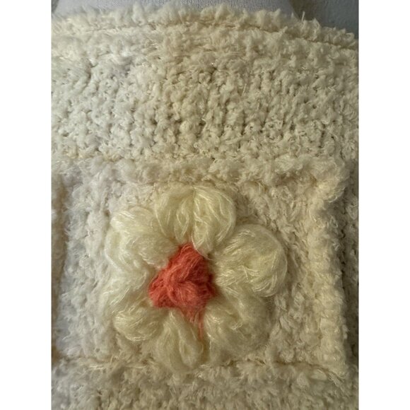 Anthropologie POL Sweater Top Medium M Cream Pink Flower Puffs Washable NEW - Picture 6 of 13